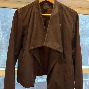 Theory Eggplant Purple Leather Jacket